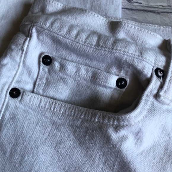 Rag & Bone mid rise skinny ankle raw‎ hem white denim jean size 32 Host Pick - Picture 3 of 8